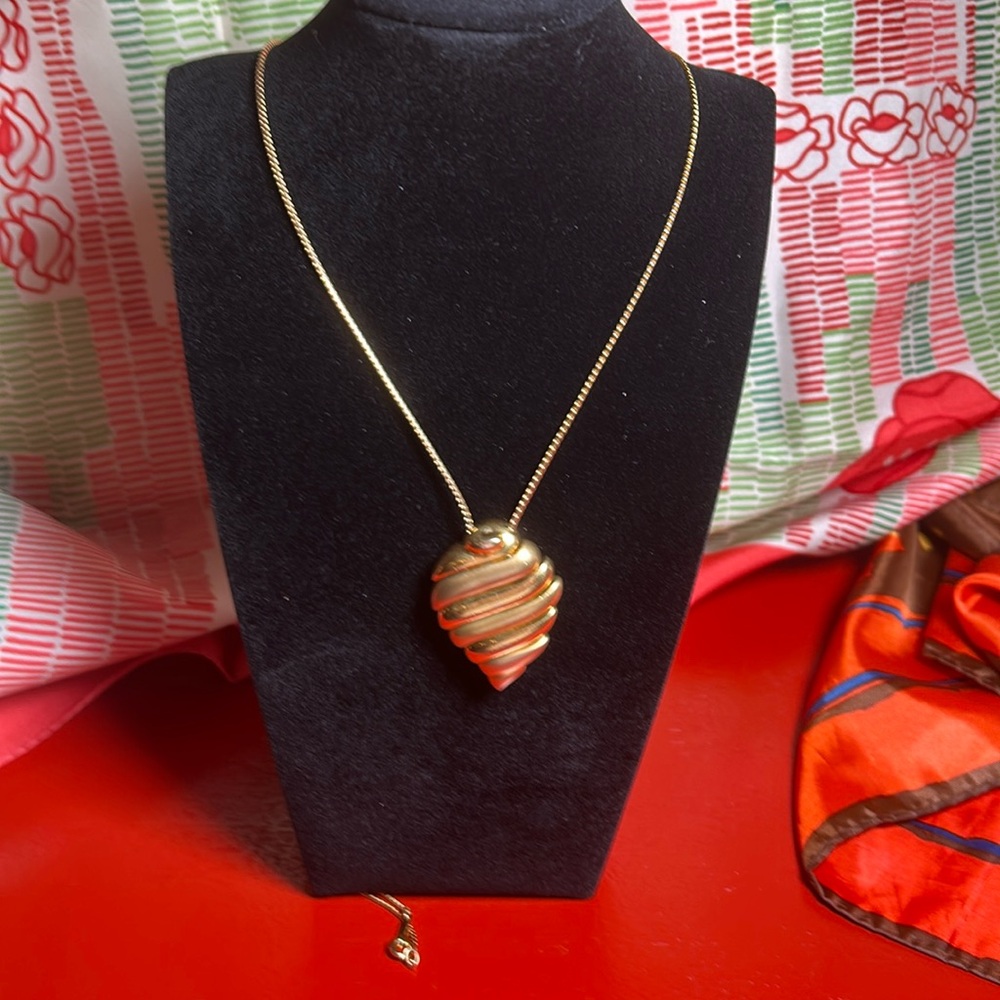 Gold-tone long necklace